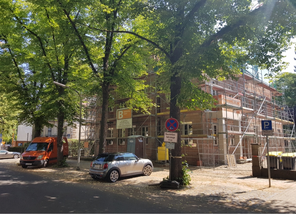 Bauphase: Neubau der Villa T in Braunschweig.